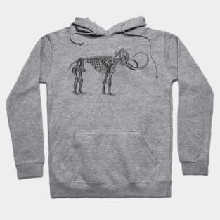 Mammoth Skeleton | Mammoths | Tusks | Skulls and Skeletons | Extinct Mammals | Black and White Hoodie